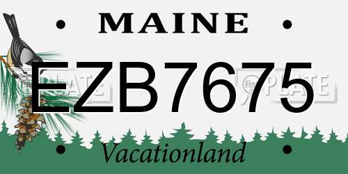 EZB7675 Maine License Plate