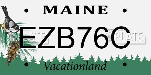 EZB76C Maine License Plate