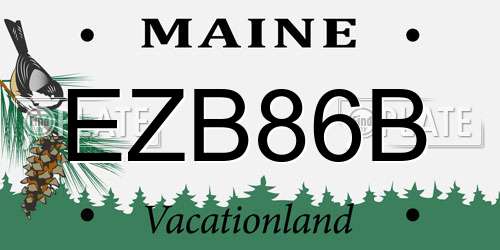 EZB86B Maine License Plate