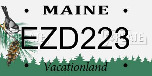 EZD223 Maine License Plate