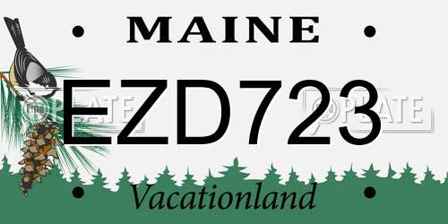 EZD723 Maine License Plate