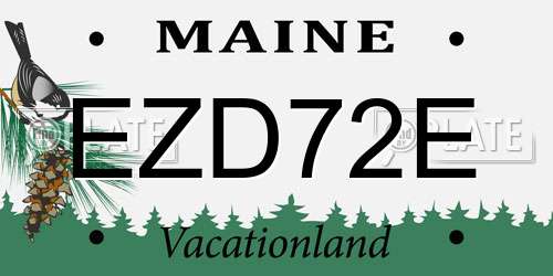 EZD72E Maine License Plate