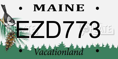 EZD773 Maine License Plate