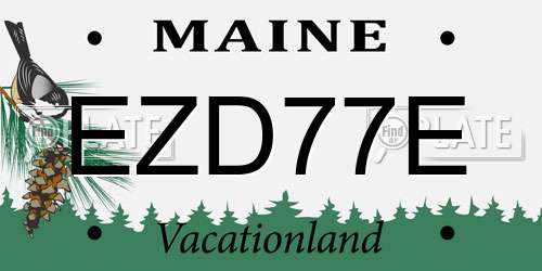 EZD77E Maine License Plate