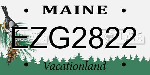EZG2822 Maine License Plate