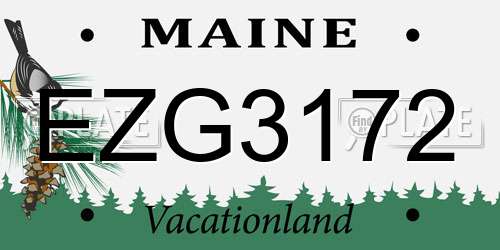 EZG3172 Maine License Plate