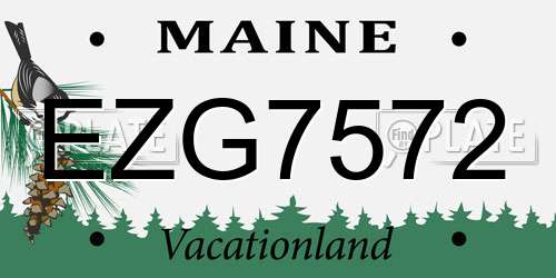 EZG7572 Maine License Plate