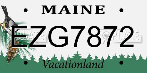 EZG7872 Maine License Plate