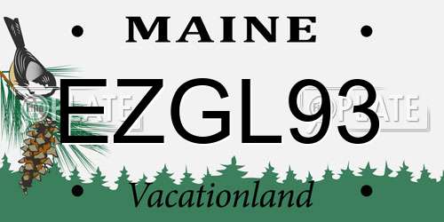 EZGL93 Maine License Plate