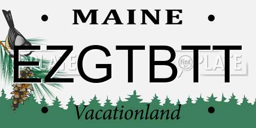 EZGTBTT Maine License Plate