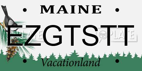 EZGTSTT Maine License Plate