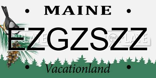 EZGZSZZ Maine License Plate