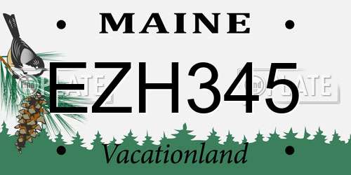 EZH345 Maine License Plate