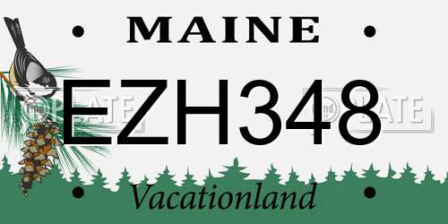 EZH348 Maine License Plate