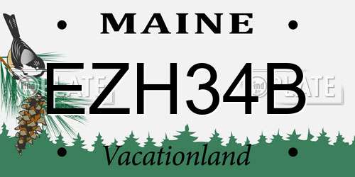 EZH34B Maine License Plate