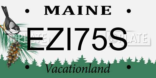 EZI75S Maine License Plate