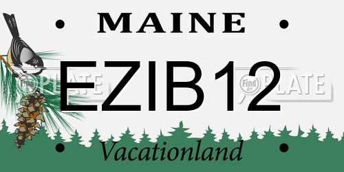 EZIB12 Maine License Plate