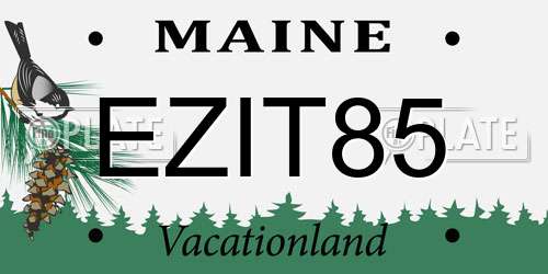 EZIT85 Maine License Plate