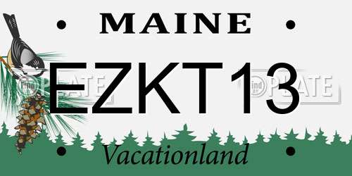 EZKT13 Maine License Plate