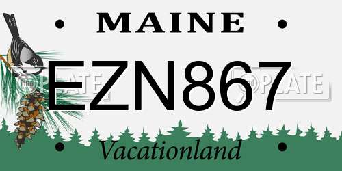 EZN867 Maine License Plate
