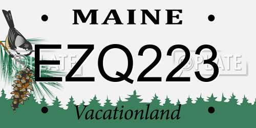 EZQ223 Maine License Plate