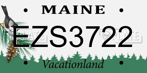 EZS3722 Maine License Plate
