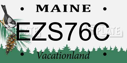 EZS76C Maine License Plate