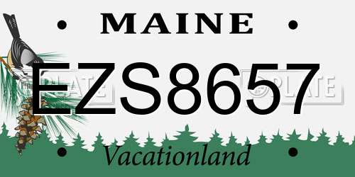 EZS8657 Maine License Plate