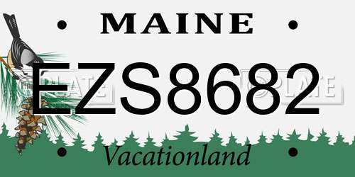 EZS8682 Maine License Plate