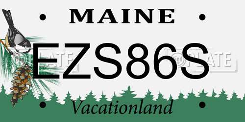 EZS86S Maine License Plate