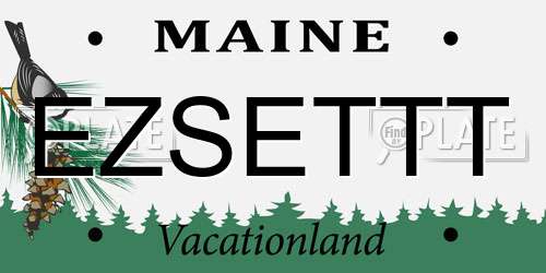 EZSETTT Maine License Plate