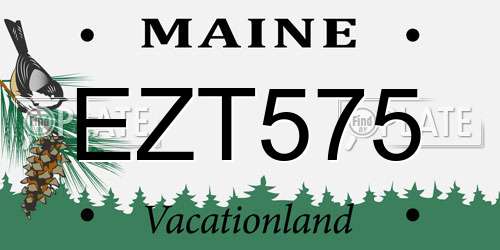 EZT575 Maine License Plate