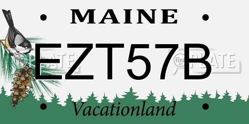 EZT57B Maine License Plate