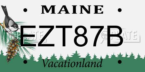 EZT87B Maine License Plate
