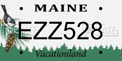 EZZ528 Maine License Plate