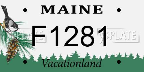 F1281 Maine License Plate