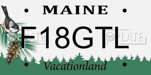 F18GTL Maine License Plate