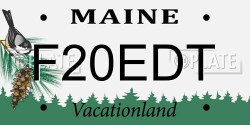 F20EDT Maine License Plate