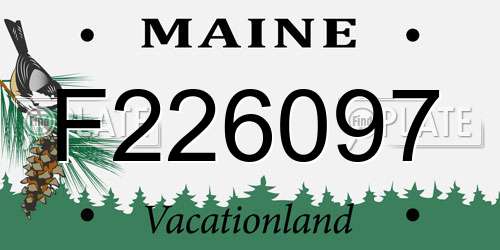 F226097 Maine License Plate