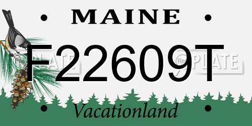 F22609T Maine License Plate