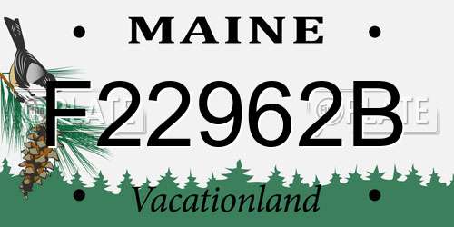 F22962B Maine License Plate