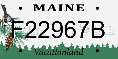 F22967B Maine License Plate