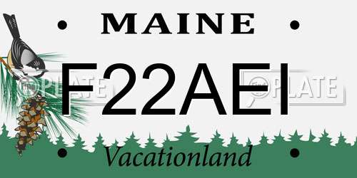 F22AEI Maine License Plate