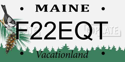 F22EQT Maine License Plate