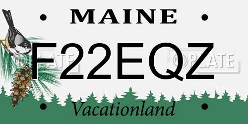 F22EQZ Maine License Plate