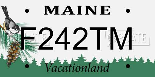 F242TM Maine License Plate
