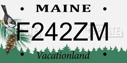 F242ZM Maine License Plate