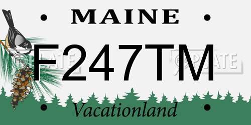 F247TM Maine License Plate
