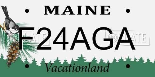 F24AGA Maine License Plate