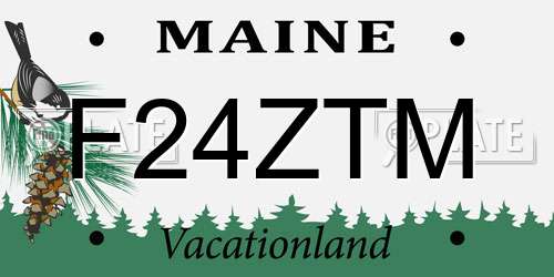F24ZTM Maine License Plate